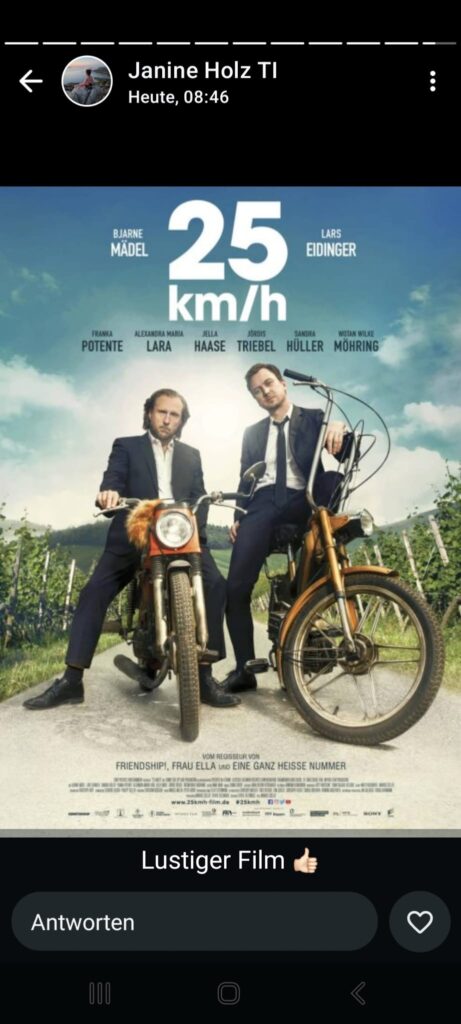 Klappstuhlkino 2025 auf dem Knüllfeld Steinbach-Hallenberg - Filmplakat des Films 25 km/h