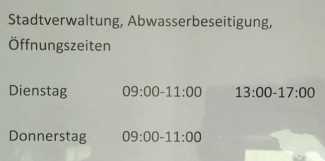 Öffnungszeiten Stadtverwaltung Steinbach-Hallenberg Abwasserbetrieb