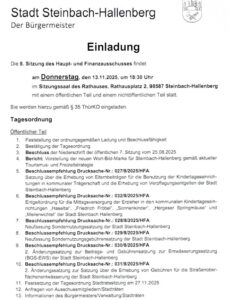 Sitzung des Haupt- und Finanzausschuss am 13.11.2025