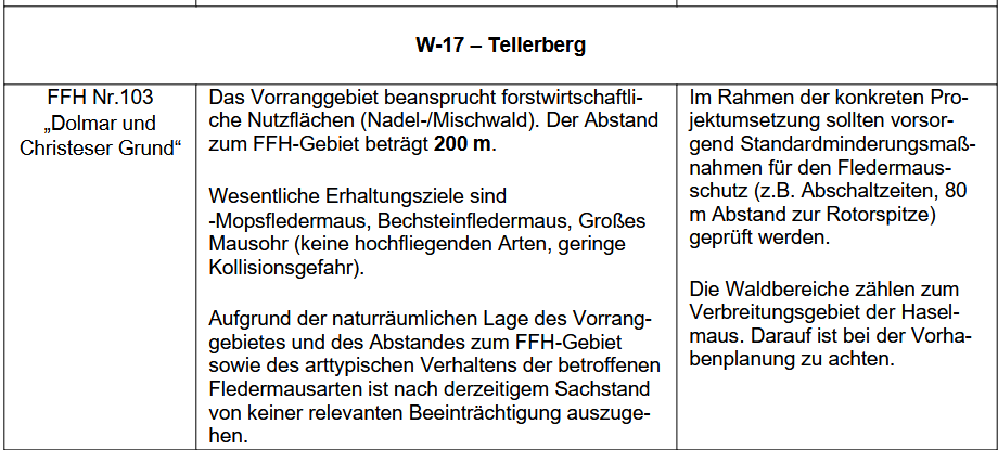Umweltbericht zum Windvorranggebiet W-17