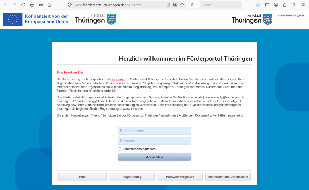 Förderportal Thüringen Ehrenamt 2027